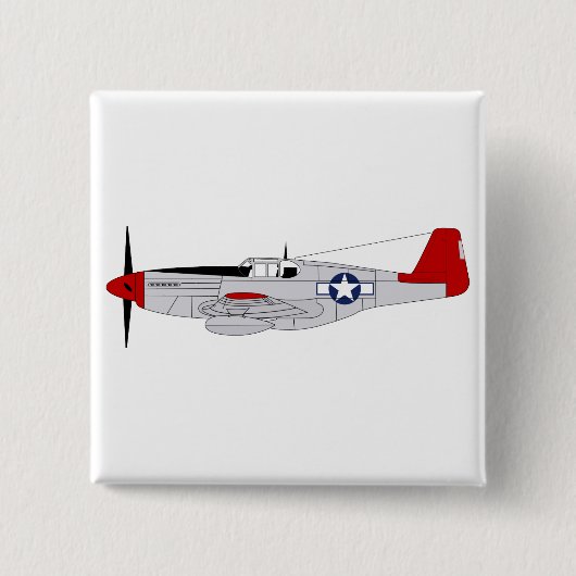 Badge Carré 5 Cm 332e Groupe de chasseurs - Redtails - Tuskegee Air (Devant)