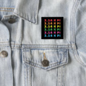 Badge Carré 5 Cm 3.14 Texte répété le jour Pi (En situation)