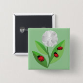 Badge Carré 5 Cm 3 coccinelles (Devant & derrière)