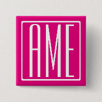 3 Initiales Monogramme | Blanc sur rose chaud