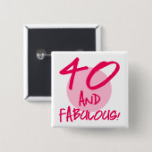 Badge Carré 5 Cm 40 Et Fabuleux (Devant & derrière)