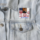 Badge Carré 5 Cm 44e Bouton_Président (En situation)