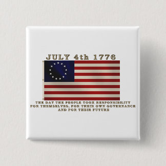 Badge Carré 5 Cm 4 juillet drapeau