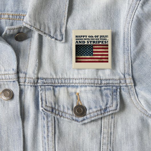 Badge Carré 5 Cm 4 juillet drôle (En situation)