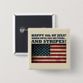Badge Carré 5 Cm 4 juillet drôle (Devant & derrière)