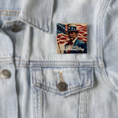 Badge Carré 5 Cm 4 juillet - Esprit d'indépendance (En situation)