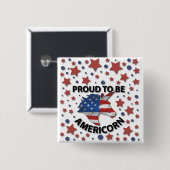 Badge Carré 5 Cm 4 juillet mignonne rouge, blanc et bleu américain (Devant & derrière)
