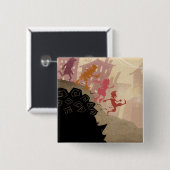 Badge Carré 5 Cm 4 petits monstres - marchant par la ville (Devant & derrière)