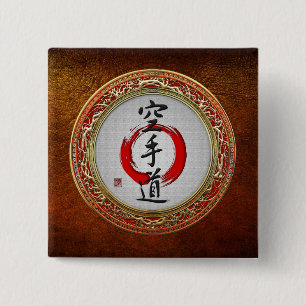 Badge Carré 5 Cm [500] Calligraphie japonaise - Karate-do