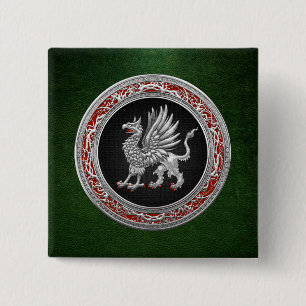 Badge Carré 5 Cm [500] Griffin d'argent sacré
