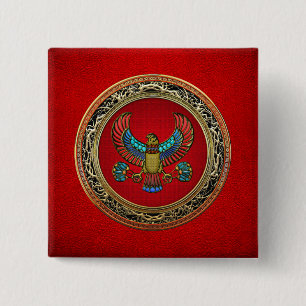 Badge Carré 5 Cm [500] Treasure Trove : Faucon égyptien