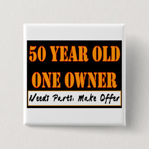 Badge Carré 5 Cm 50 ans, un propriétaire - les pièces des besoins