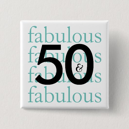 Badge Carré 5 Cm 50 et fabuleux | Typographie moderne (Devant)