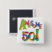 Badge Carré 5 Cm 50 T-shirts et cadeaux impressionnants (Devant & derrière)