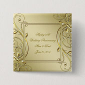 Badge Carré 5 Cm 50e anniversaire du Mariage de l'or (Devant)