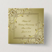 Badge Carré 5 Cm 50e anniversaire du Mariage de l'or (Devant)