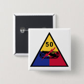 Badge Carré 5 Cm 50e division blindée (Devant & derrière)