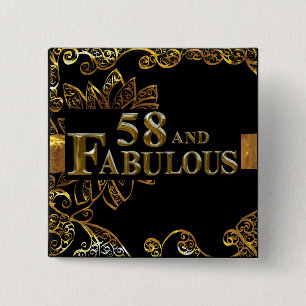 Badge Carré 5 Cm 58e anniversaire