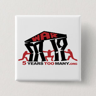 Badge Carré 5 Cm 5 ans trop de bouton (carré)