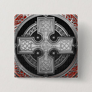 Badge Carré 5 Cm [600] Ancienne Croix de noeud d'argent sacré celti