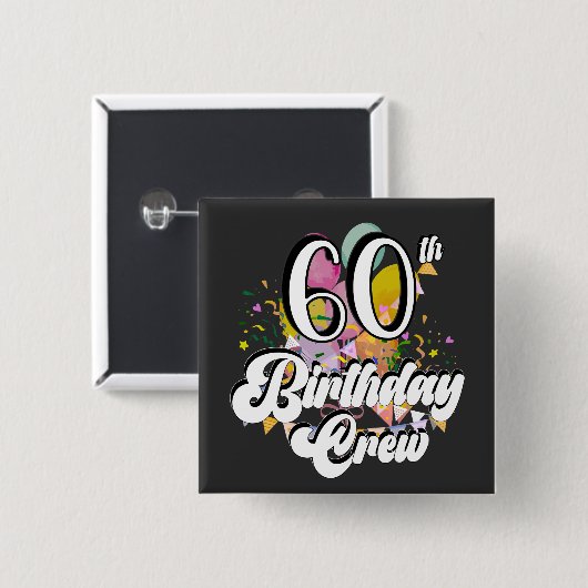 Badge Carré 5 Cm 60e anniversaire de l'équipage 60 Carré de l'équip (Devant & derrière)