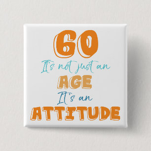Badge Carré 5 Cm 60e anniversaire Gag cadeau