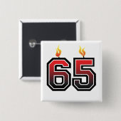 Badge Carré 5 Cm 65e fête d'anniversaire (Devant & derrière)