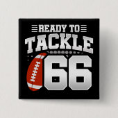 Badge Carré 5 Cm 66 ans Tackle Football Party 66e anniversaire (Devant)