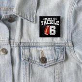 Badge Carré 5 Cm 6 ans Tackball Party Enfants 6e anniversaire (En situation)