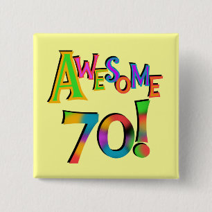 Badge Carré 5 Cm 70 superbes T-shirts et cadeaux d'anniversaire