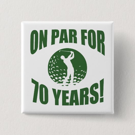 Badge Carré 5 Cm 70e anniversaire de Golfer (Devant)