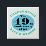 Badge Carré 5 Cm 70th Birthday Humor<br><div class="desc">A hilarious birthday gag gift idea that celebrates the milestone anniversary of youth.</div>