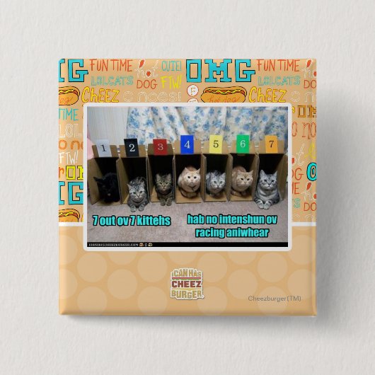 Badge Carré 5 Cm 7 kittehs d'OV 7 (Devant)