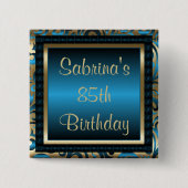 Badge Carré 5 Cm 85th Texte | de la fête d'anniversaire | (Devant)