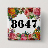 Badge Carré 5 Cm 8747 floraux (Devant)