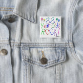 Badge Carré 5 Cm 88 ans de roche ! (En situation)