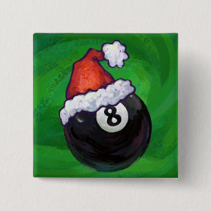 Badge Carré 5 Cm 8 Bal Christmas Green