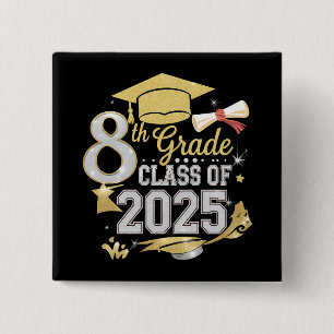 Badge Carré 5 Cm 8e Classe De 2025 Graduate Graduation
