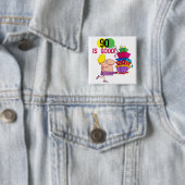 Badge Carré 5 Cm 90 est de bons T-shirts et cadeaux d'anniversaire (En situation)