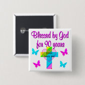 BADGE CARRÉ 5 CM 90E PRIÈRE DE NAISSANCE (Devant & derrière)