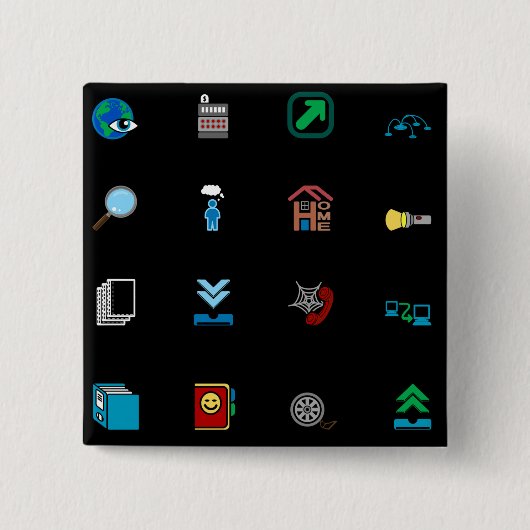 Badge Carré 5 Cm 90s Retro Tech and Web Icon Pattern (Devant)