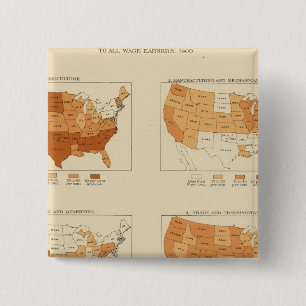 Badge Carré 5 Cm 91 Proportions dans les professions 1900