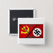 Badge Carré 5 Cm A bas les autoritaristes (Devant & derrière)