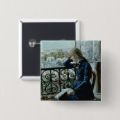 Badge Carré 5 Cm À la fenêtre, 1881 (Devant & derrière)