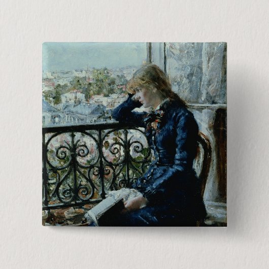 Badge Carré 5 Cm À la fenêtre, 1881 (Devant)