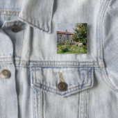 Badge Carré 5 Cm À la ferme, 1889 (En situation)