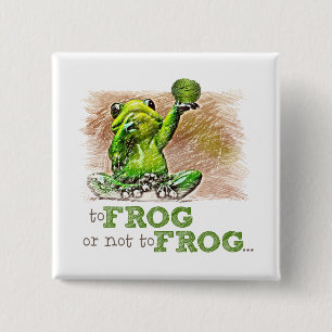 Badge Carré 5 Cm À la grenouille ou pas à la grenouille ...