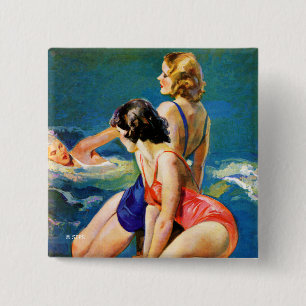 Badge Carré 5 Cm À la piscine