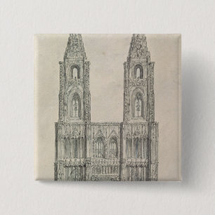 Badge Carré 5 Cm À l'ouest avant de cathédrale de Strasbourg