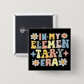Badge Carré 5 Cm À mon époque élémentaire (Devant & derrière)